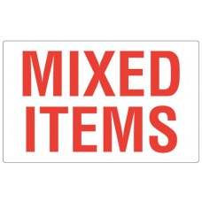 Waarschuwingsetiket Mixed Items